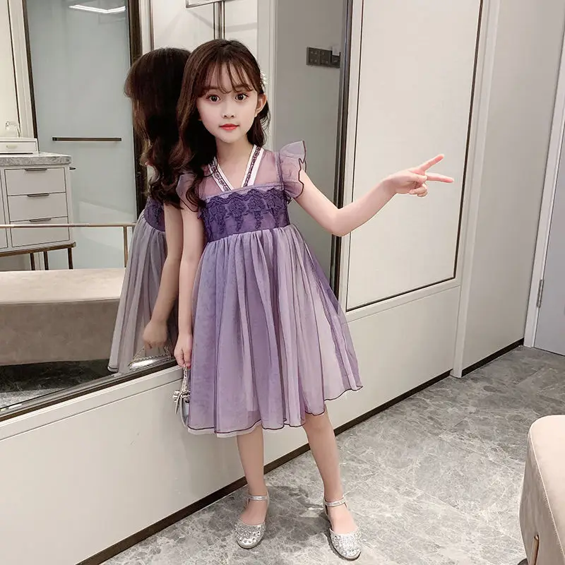 Fashion Children's Clothing 2022 Girls Dress Summer Purple Mesh Double Chinese Style Dresses Embroidery Girl Elegant Dress Kid 9
Fashion Children's Clothing 2022 Girls Dress Summer Purple Mesh Double Chinese Style Dresses Embroidery Girl Elegant Dress Kid 9