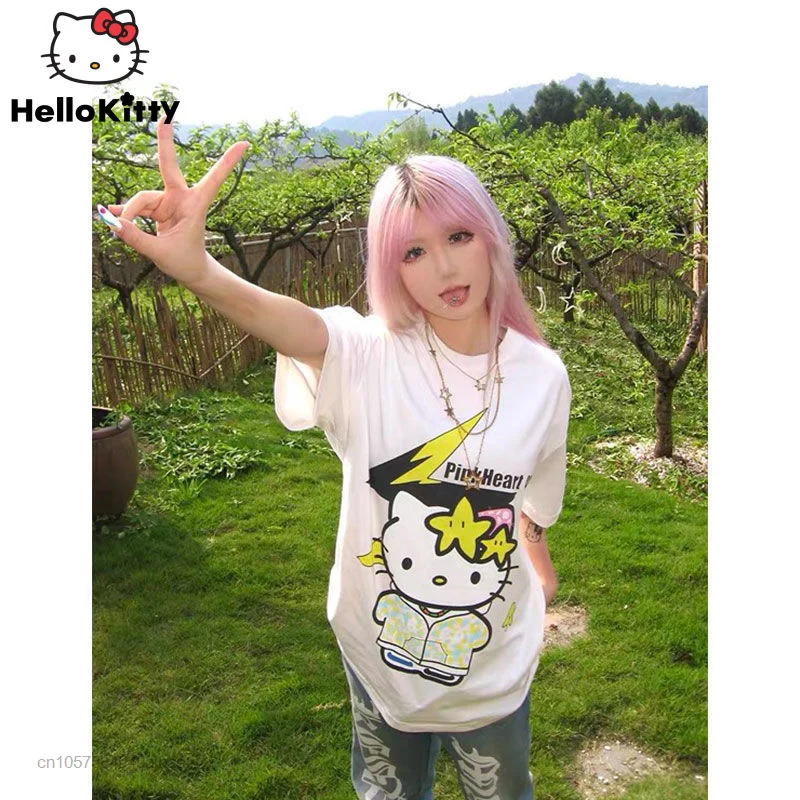 Sanrio Hello Kitty Clothes New Design Print Couple Top Summer Loose Tees Women Men Streetwear Shirt Y2k Trendy Oversized T-shirt
Sanrio Hello Kitty Clothes New Design Print Couple Top Summer Loose Tees Women Men Streetwear Shirt Y2k Trendy Oversized T-shirt