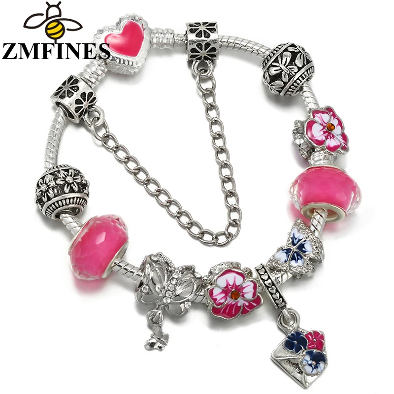 Spring Style Charm Bracelet For Women DIY Pink Enamel Flower Charms Beads Pendants High-Quality Jewelry Accessories Wholesale
Spring Style Charm Bracelet For Women DIY Pink Enamel Flower Charms Beads Pendants High-Quality Jewelry Accessories Wholesale