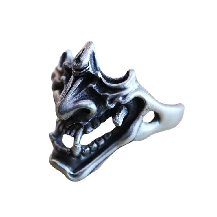 Trendy Creative Japanese Demon Samurai Rings For Men Gothic Punk Style Skeleton Open Thai Silver Ring Street Fashion Jewelry
Trendy Creative Japanese Demon Samurai Rings For Men Gothic Punk Style Skeleton Open Thai Silver Ring Street Fashion Jewelry