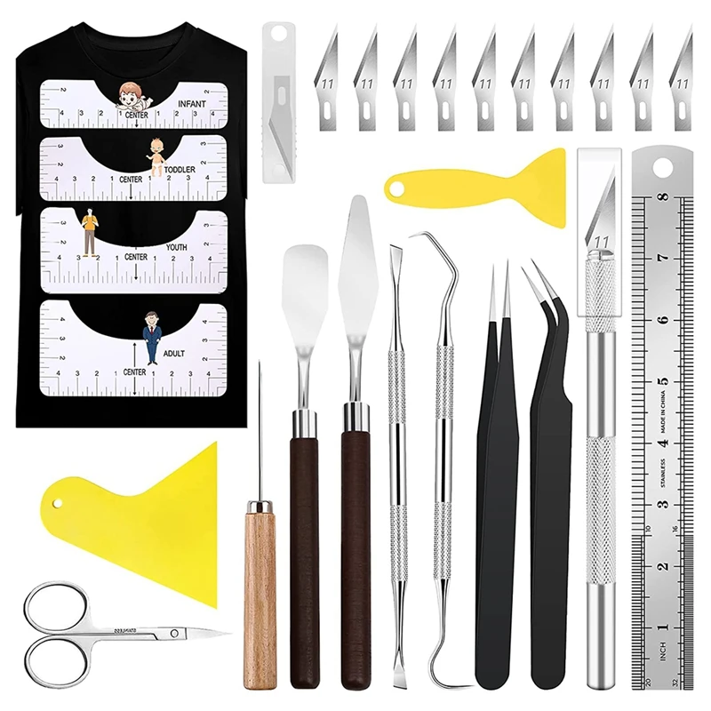 26Pack Weeding Tools For Vinyl Vinyl Tools T-Shirt Ruler Guide Weeding Tools Craft Tools For Weeding Vinyl,DIY Craft
26Pack Weeding Tools For Vinyl Vinyl Tools T-Shirt Ruler Guide Weeding Tools Craft Tools For Weeding Vinyl,DIY Craft