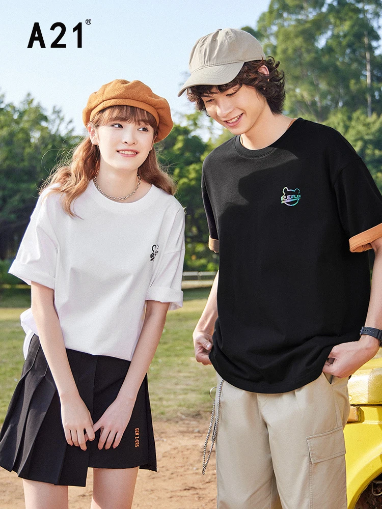 A21 Couple Casual Baggy T-shirt Summer 2022 New Men Fashion Loose Letter Printed Tops Male Vintage 100% Cotton Short Sleeve Tees
A21 Couple Casual Baggy T-shirt Summer 2022 New Men Fashion Loose Letter Printed Tops Male Vintage 100% Cotton Short Sleeve Tees