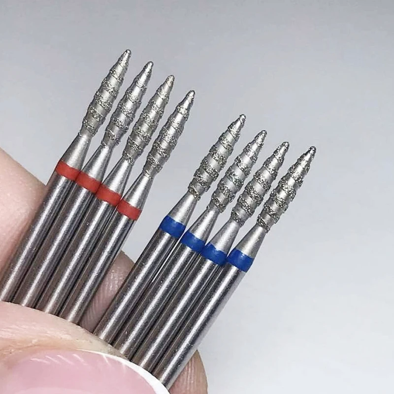 

3/32" Flame Nail Bit for Manicure Spiral Diamond Particles Milling Cutter for Cuticle Clean Nail Care Nails Accessories