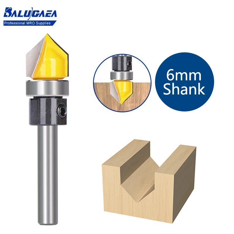 Milling Cutter 6mm Shank V Slot Bit Solid Carbide End Mill 3D Wood MDF Router Bit for Woodworking Tool
Milling Cutter 6mm Shank V Slot Bit Solid Carbide End Mill 3D Wood MDF Router Bit for Woodworking Tool