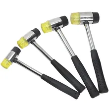 Double Face Soft Touch Hammer Black Plastic Coated Grip Double Head Rubber Hammer Handheld Tool Leather DIY Tool 25/30/35mm