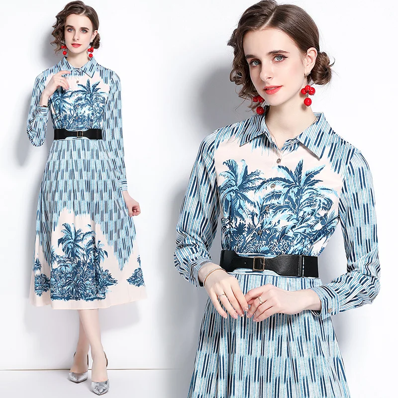 Women's Dress Party Printing New Loose Long Sleeve Female Clothes Summer A-LINE Lady Mid Movafag
Women's Dress Party Printing New Loose Long Sleeve Female Clothes Summer A-LINE Lady Mid Movafag