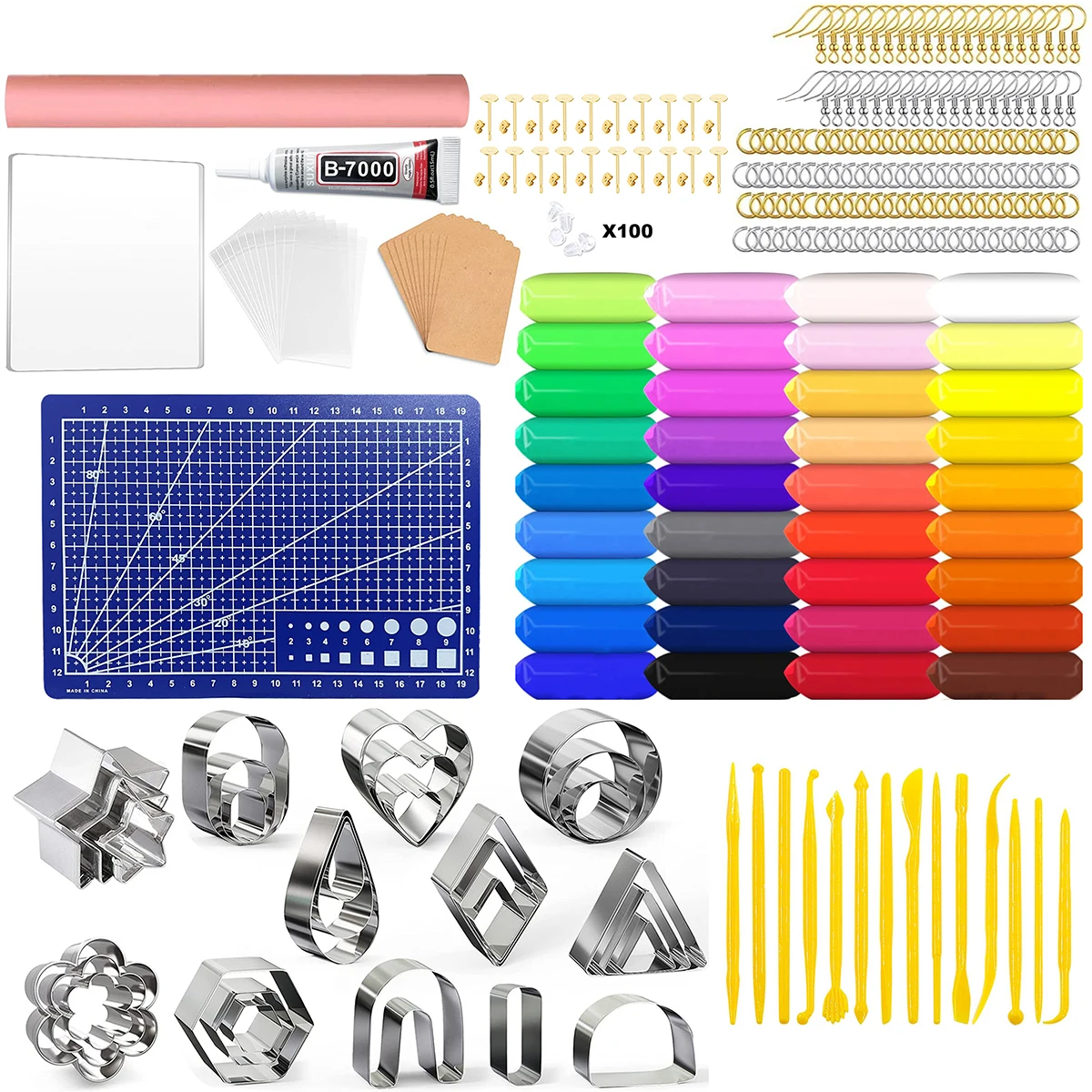 

364pcs DIY Clay Earring Cutters Set for Polymer Clay Jewelry Making Stainless Steel Polymer Clay Cutters Set with Different