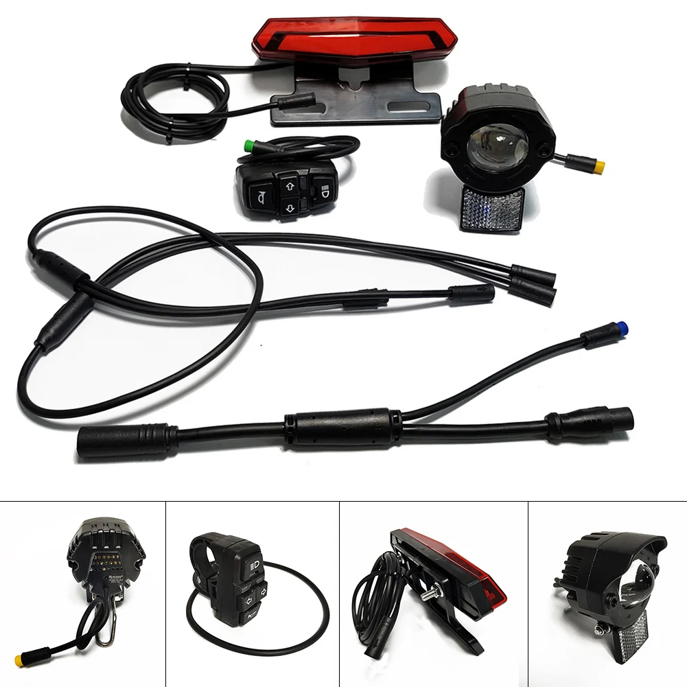 24-60V E-Bike Headlight And Tail Lights Brake Lamps With Horn Electric Bikes Front & Rear Light Set For KT Controller New
24-60V E-Bike Headlight And Tail Lights Brake Lamps With Horn Electric Bikes Front & Rear Light Set For KT Controller New