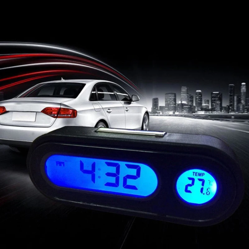 

Автомобильные электронные часы, украшение для приборной панели автомобиля, светодиодные светящиеся часы, термометр, аксессуары для стайлинга автомобиля