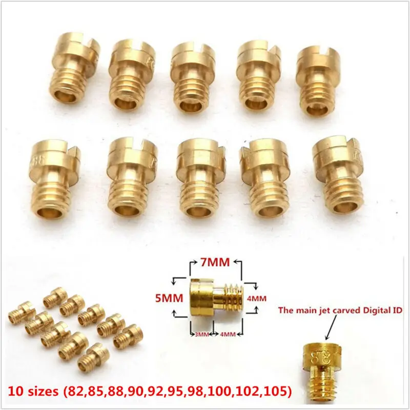 10 Sizes Main Jet Round Head Main Jet 4mm 82-105 Accessories For GY6 50cc 139QMB Motorcycle Scooter Replacement Parts
10 Sizes Main Jet Round Head Main Jet 4mm 82-105 Accessories For GY6 50cc 139QMB Motorcycle Scooter Replacement Parts