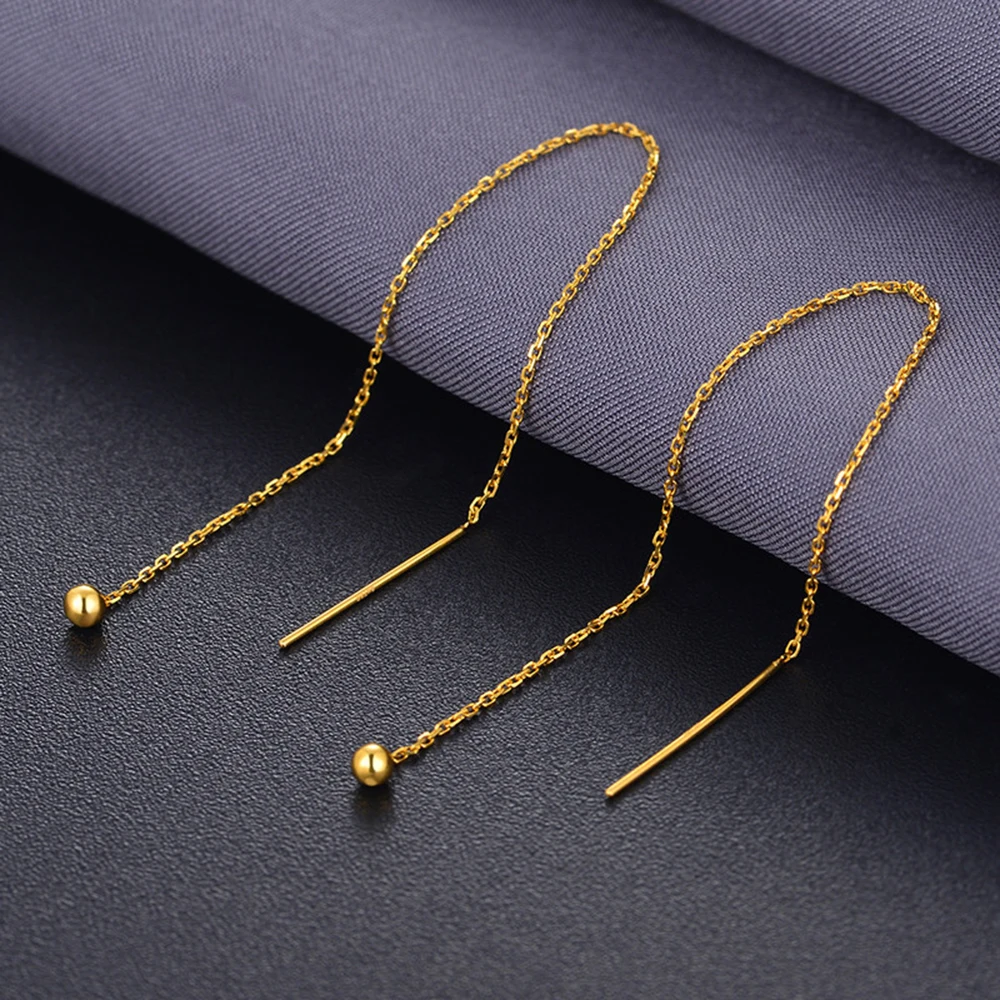 Аутентичные серьги из 18-каратного желтого золота, маленькие серьги-подвески в виде звеньев с цепочкой, Au750
Аутентичные серьги из 18-каратного желтого золота, маленькие серьги-подвески в виде звеньев с цепочкой, Au750