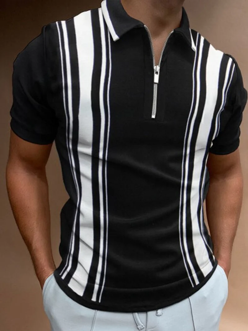 2022 Summer New Men's Fashion Striped Contrast Color Polo Shirt Comfortable Breathable Slim Short Sleeve T-Shirt 
2022 Summer New Men's Fashion Striped Contrast Color Polo Shirt Comfortable Breathable Slim Short Sleeve T-Shirt