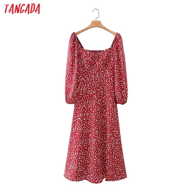 Tangada Fashion Women Red Floral Print Retro Dress Puff Long Sleeve Square Collar Ladies Vintage Dress 2M103
Tangada Fashion Women Red Floral Print Retro Dress Puff Long Sleeve Square Collar Ladies Vintage Dress 2M103