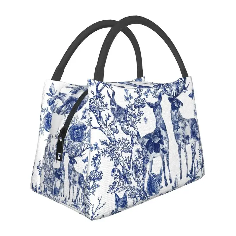 Vintage French Toile De Jouy Insulated Lunch Bags Women Floral Animal Forest Lunch Tote for Outdoor Camping Travel Meal Food Box
Vintage French Toile De Jouy Insulated Lunch Bags Women Floral Animal Forest Lunch Tote for Outdoor Camping Travel Meal Food Box