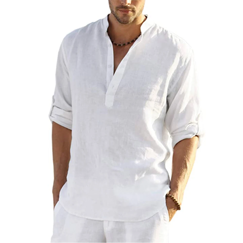Men's Casual Blouse Cotton Linen Shirt Loose Tops Long Sleeve Tee Shirt Spring Autumn Casual Handsome Men Shirts
Men's Casual Blouse Cotton Linen Shirt Loose Tops Long Sleeve Tee Shirt Spring Autumn Casual Handsome Men Shirts
