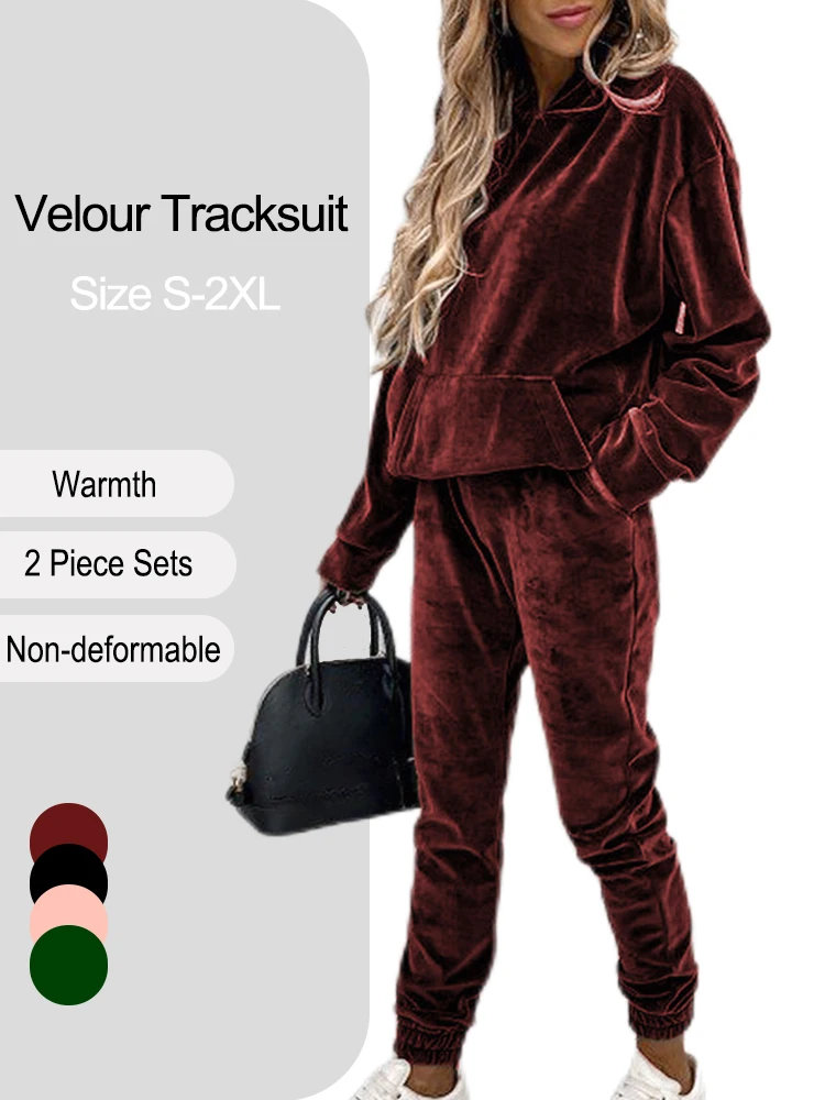 Women's Sweatsuit Set Velour Long Sleeve Hoodie and Pants Sport Sweat Suits 2 Piece Jogging Tracksuits Outfits S-XXXL
Women's Sweatsuit Set Velour Long Sleeve Hoodie and Pants Sport Sweat Suits 2 Piece Jogging Tracksuits Outfits S-XXXL