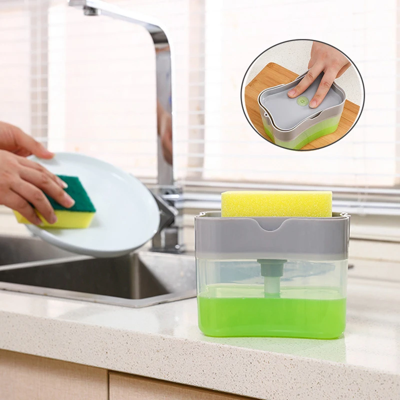 2 in 1 Scrubbing Liquid Detergent Dispenser Press-type Liquid Soap Pump Box Organizer with Sponge for Kitchen Bathroom Supplies
2 in 1 Scrubbing Liquid Detergent Dispenser Press-type Liquid Soap Pump Box Organizer with Sponge for Kitchen Bathroom Supplies