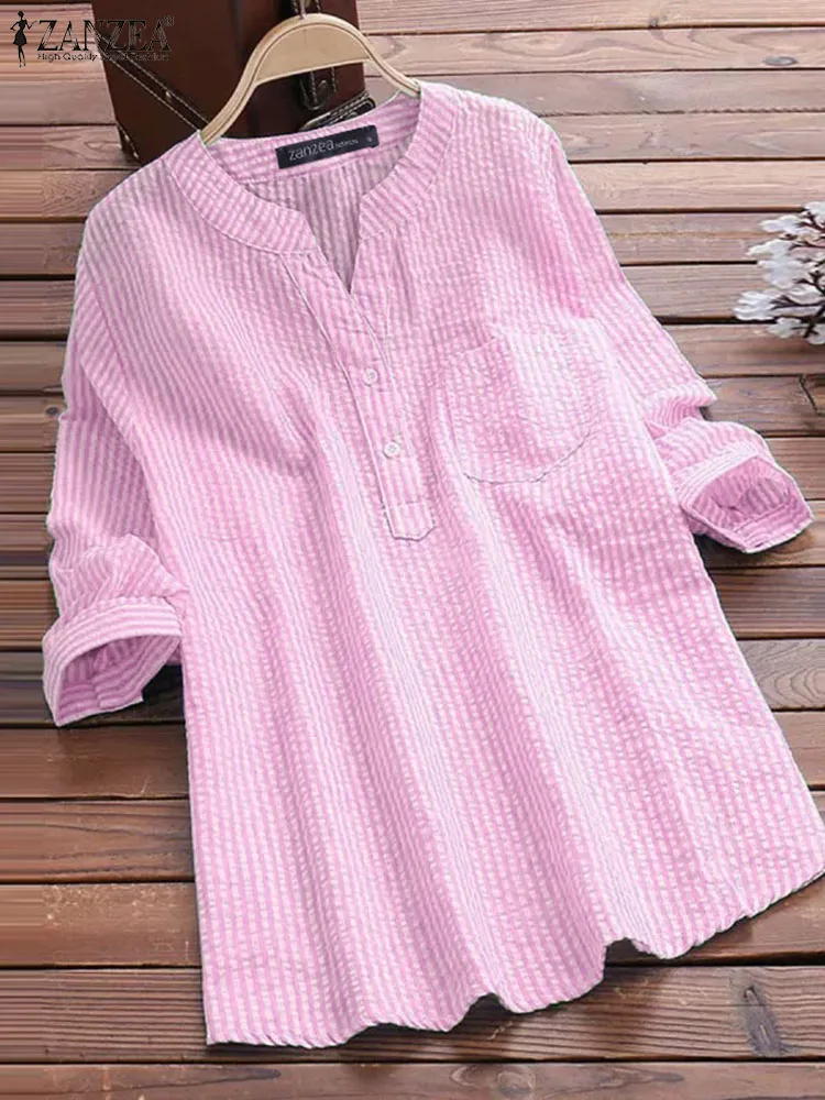 2023 ZANZEA Stylish Women Striped Blouse Spring V Neck Long Sleeve Shirt Casual Loose Tunic Tops Female Work Blusas Chemise
2023 ZANZEA Stylish Women Striped Blouse Spring V Neck Long Sleeve Shirt Casual Loose Tunic Tops Female Work Blusas Chemise
