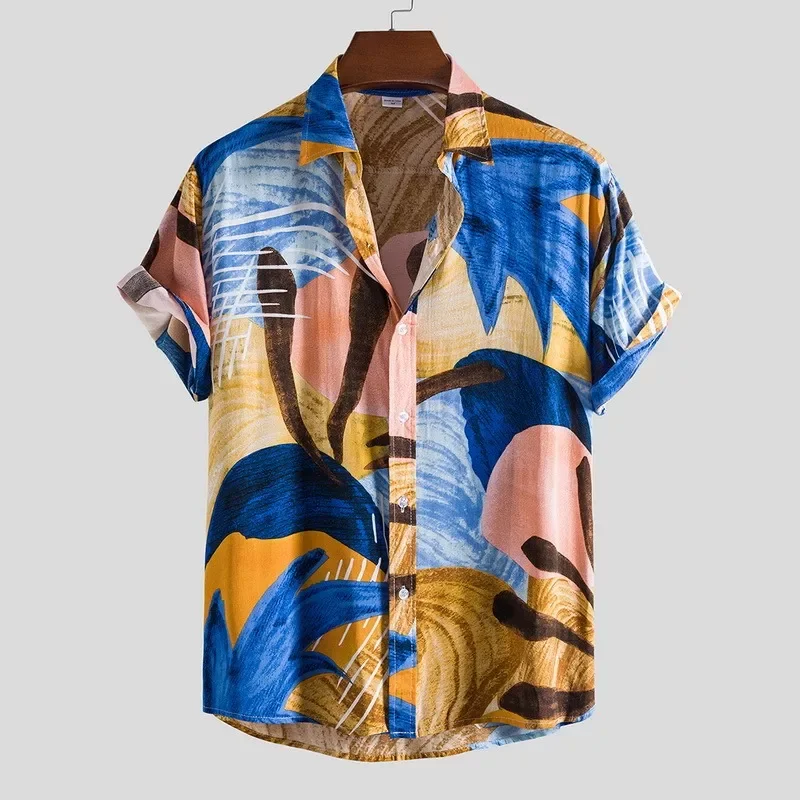 2021 Hot Sale Summer Men's Beach Casual Shirt Short-Sleeved Lapel Fashion Multicolor Printed Shirt For Men 
2021 Hot Sale Summer Men's Beach Casual Shirt Short-Sleeved Lapel Fashion Multicolor Printed Shirt For Men