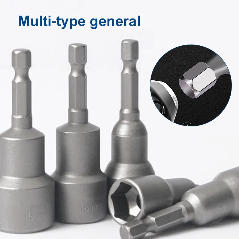 6-19mm Impact Socket Adapter 65mm Length Deepen Power Nut Driver Drill Bit Set for Power Tools 6Mm Hex Shank Quick Adapter
6-19mm Impact Socket Adapter 65mm Length Deepen Power Nut Driver Drill Bit Set for Power Tools 6Mm Hex Shank Quick Adapter