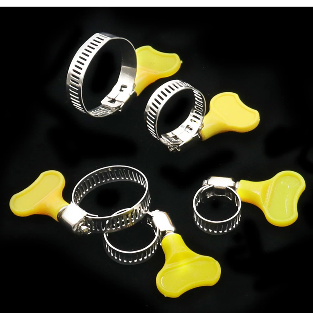 5pcs 10-38mm Adjustable Yellow Plastic Handle Hand Wriggle Hose Clamps Pipe Clip For Connecting Air Hoses, Water Pipes, Fuel
5pcs 10-38mm Adjustable Yellow Plastic Handle Hand Wriggle Hose Clamps Pipe Clip For Connecting Air Hoses, Water Pipes, Fuel