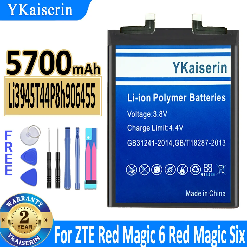 YKaiserin New Battery 5700mAh Li3945T44P8h906455 Battery For ZTE 906455 Nubia Red Magic 6 Red Magic Six Mobile Phone
YKaiserin New Battery 5700mAh Li3945T44P8h906455 Battery For ZTE 906455 Nubia Red Magic 6 Red Magic Six Mobile Phone