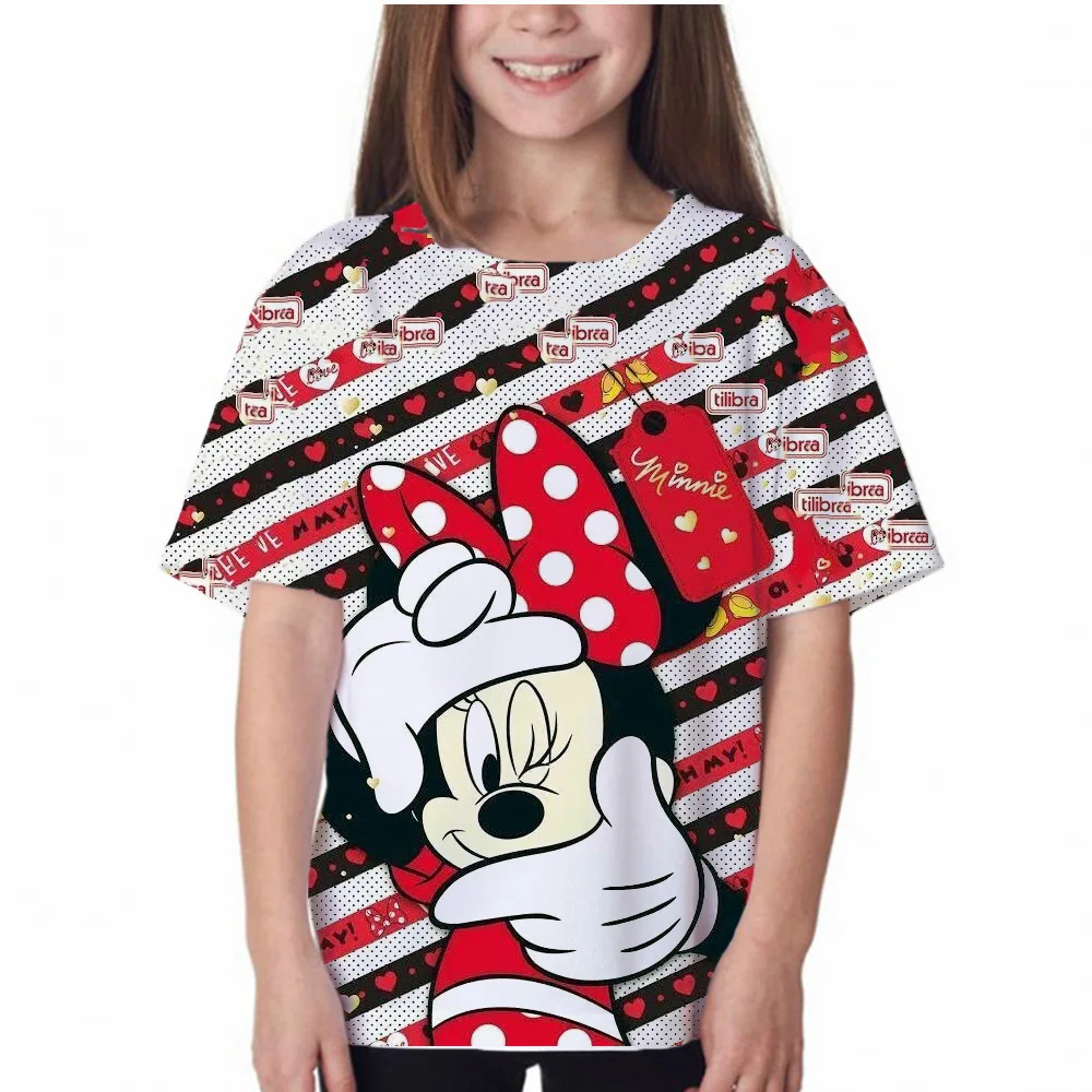 Летняя новая повседневная мультяшная Толстовка Disney с Микки и Минни, футболка с круглым вырезом и коротким рукавом, топы в уличном стиле для девочек 
Летняя новая повседневная мультяшная Толстовка Disney с Микки и Минни, футболка с круглым вырезом и коротким рукавом, топы в уличном стиле для девочек