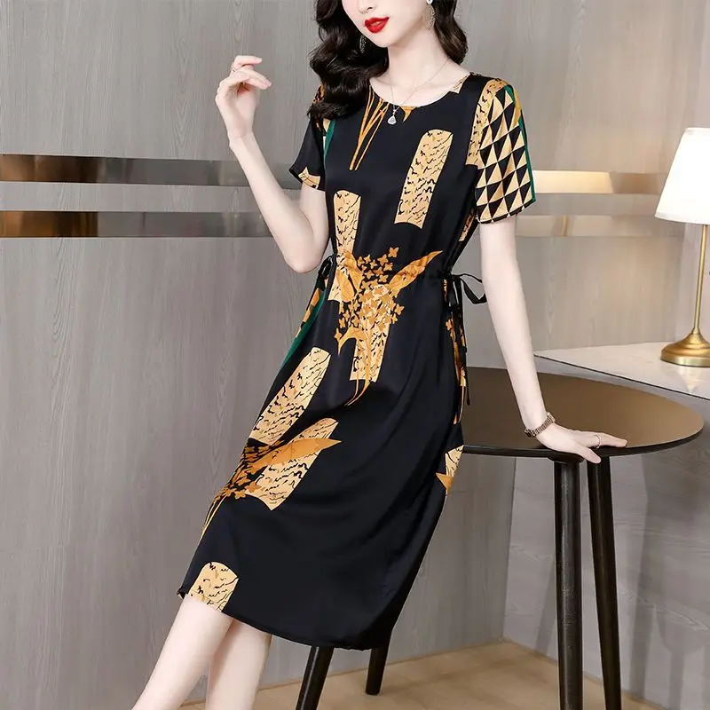 Summer Casual Female Elegant Dresses for Women 2023 Print Knee-length O-neck Floral Short Sleeves Pullover A Line Clothing M455
Summer Casual Female Elegant Dresses for Women 2023 Print Knee-length O-neck Floral Short Sleeves Pullover A Line Clothing M455