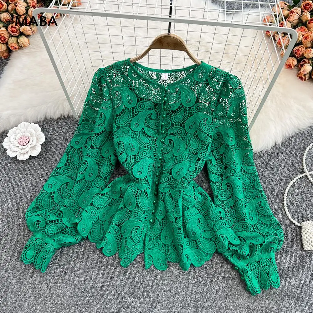 2022 Spring Autumn Women Lace Blouse Shirt Hook Flower Hollow Long Sleeve T-shirt Female Solid Loose Elegant Flora Lace Tops
2022 Spring Autumn Women Lace Blouse Shirt Hook Flower Hollow Long Sleeve T-shirt Female Solid Loose Elegant Flora Lace Tops