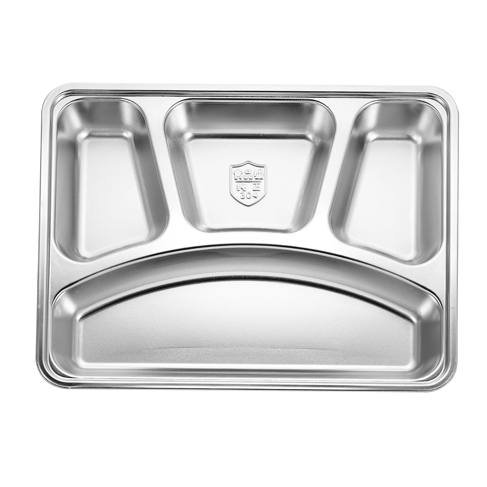 

Lunch Box Kitchen Tableware Divided Food Holder Serving Tray Plates Stainless Steel Home Supplies Compartment Dish Square For