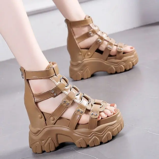 Women Thick Bottom Gladiator Shoes Woman Summer Chunky Sneakers High Platform Sandals Hollow Out 8CM Wedge Heels Beach Sandalias
Women Thick Bottom Gladiator Shoes Woman Summer Chunky Sneakers High Platform Sandals Hollow Out 8CM Wedge Heels Beach Sandalias