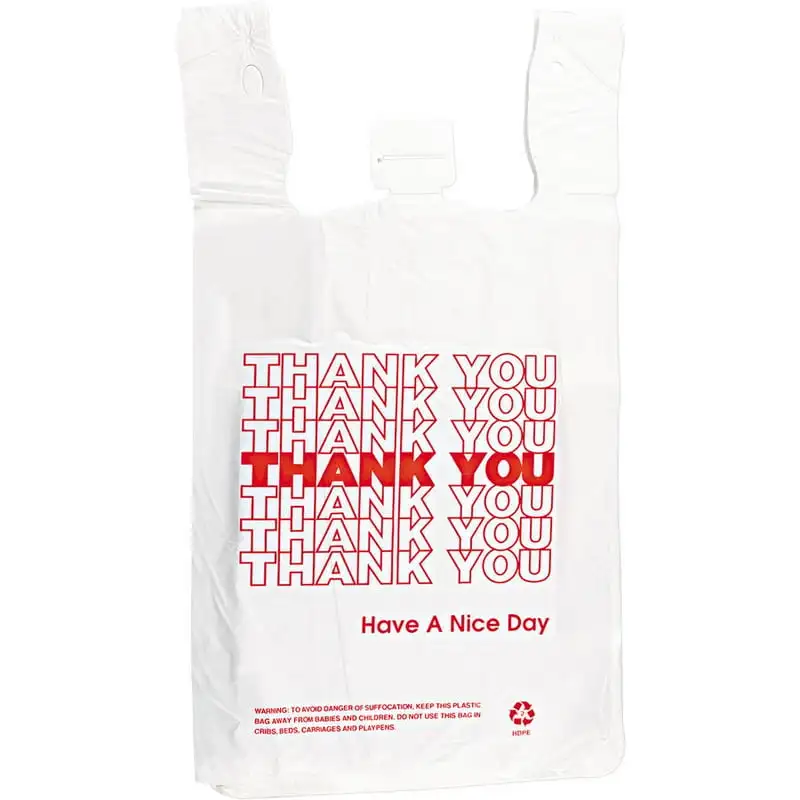 

"Thank You" Shopper Bags, White, 500 Ct