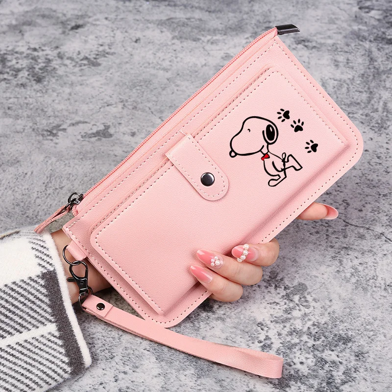 Snoopy кошелек Zero для кредитных карт многофункциональная кожаная сумка с пряжкой