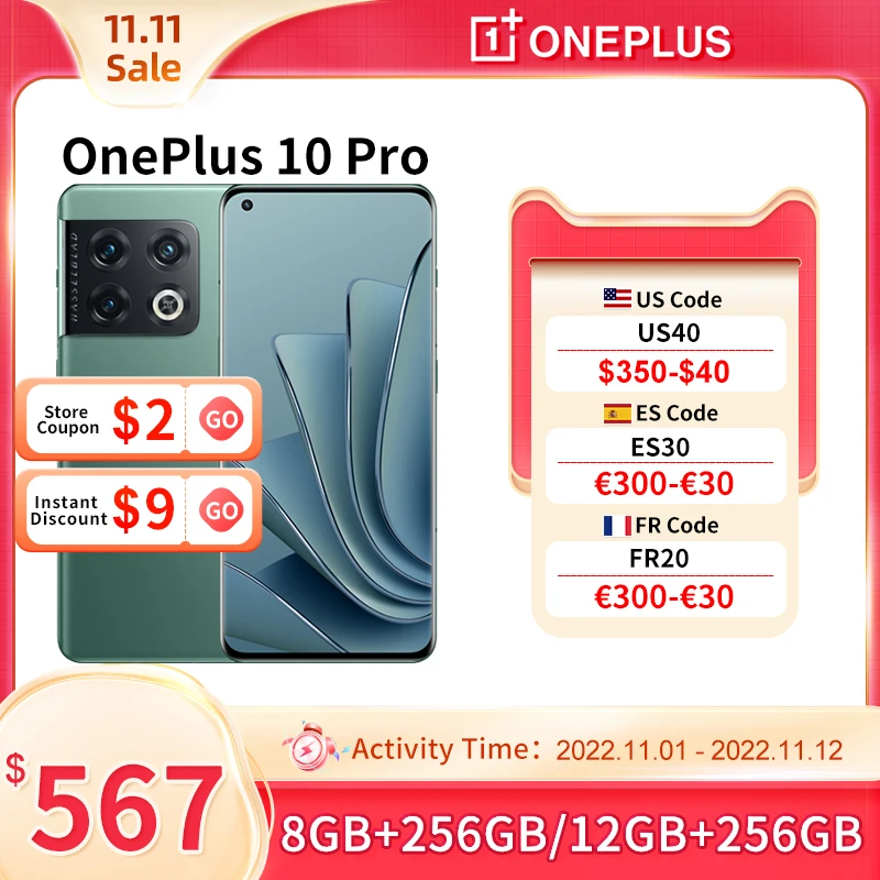 OnePlus 10 Pro 10pro 5G Smartphone 12GB 256GB Snapdragon 8 Gen 1 mobile phones Super Fast Charging
OnePlus 10 Pro 10pro 5G Smartphone 12GB 256GB Snapdragon 8 Gen 1 mobile phones Super Fast Charging