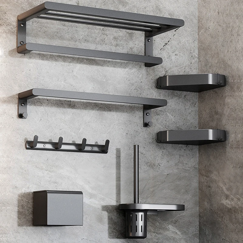 Ermo Bathroom Accessories Gray High Quality Towel Rack Set Space Aluminum Shelf Toilet Brush Hardware Pendant
Ermo Bathroom Accessories Gray High Quality Towel Rack Set Space Aluminum Shelf Toilet Brush Hardware Pendant