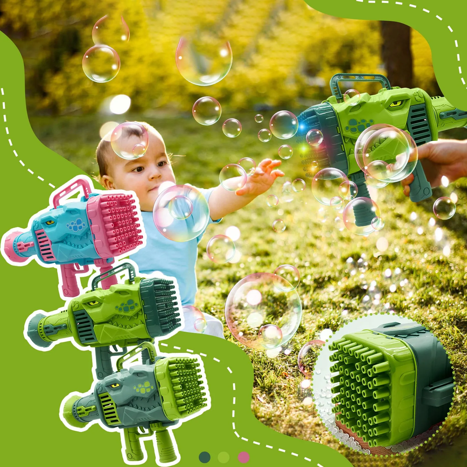 Fitness Ball Ball 64 Hole Bubble Machine Dinosaur Bubble Colorful Lights Upgrade Automatic Bubble Machine Electric Bubble
Fitness Ball Ball 64 Hole Bubble Machine Dinosaur Bubble Colorful Lights Upgrade Automatic Bubble Machine Electric Bubble