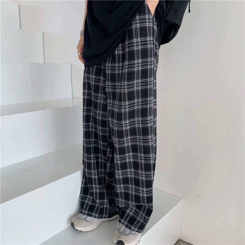 Women's casual plaid pants, wide leg loose pants, large 3XL, retro style, hip-hop, neutral
Women's casual plaid pants, wide leg loose pants, large 3XL, retro style, hip-hop, neutral