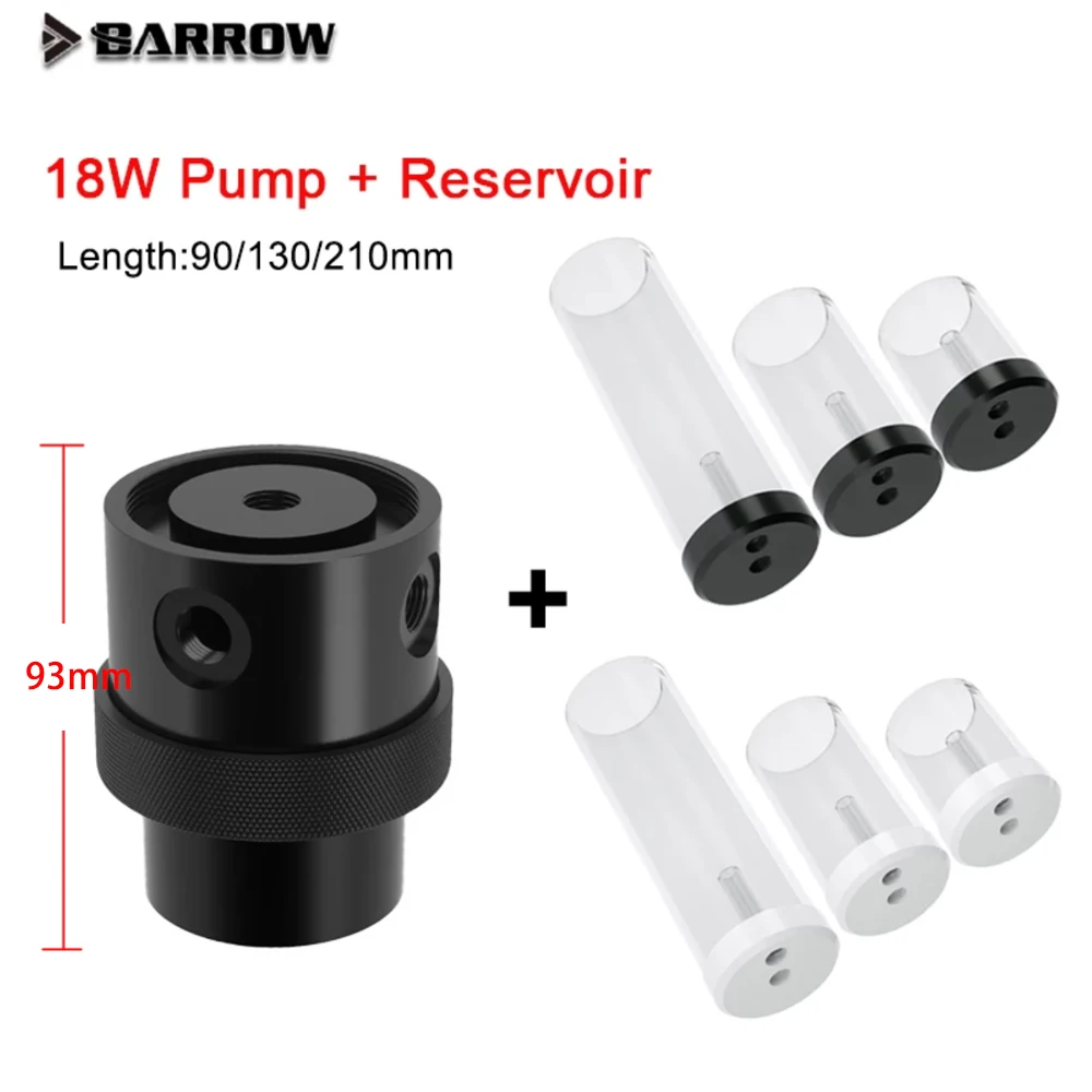 Barrow SPG40A-S 18 Вт PWM насос и комбинация резервуара 90/130/210 мм, максимальный расход л/ч, для системы водяного охлаждения ПК
Barrow SPG40A-S 18 Вт PWM насос и комбинация резервуара 90/130/210 мм, максимальный расход л/ч, для системы водяного охлаждения ПК