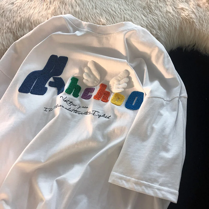 Женская футболка с коротким рукавом, большого размера, с вышитым ангелом, Harajuku, тяжелая промышленность
Женская футболка с коротким рукавом, большого размера, с вышитым ангелом, Harajuku, тяжелая промышленность