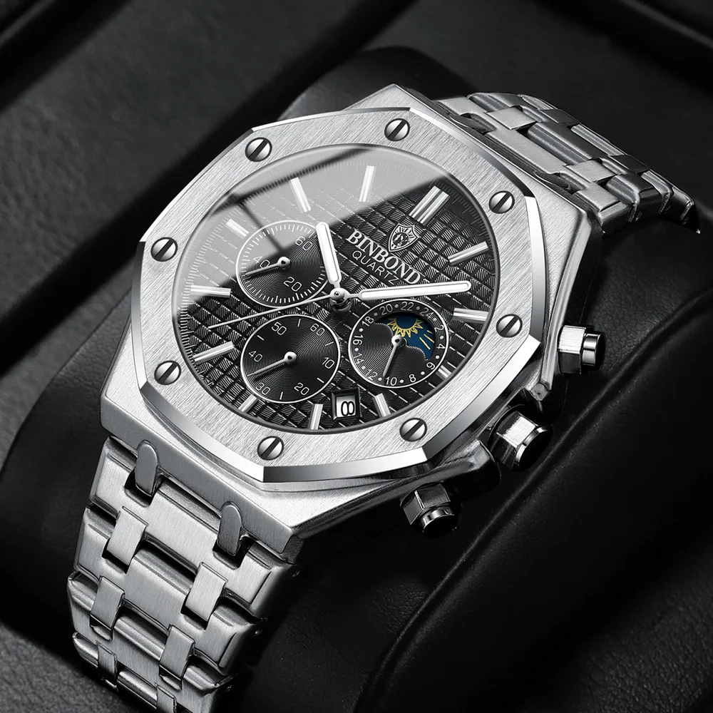 BINBOND 2023 Men Sport Chronograph Watch Stainless Steel With Dates Waterproof Luminous Quartz Watch For Men Montre Homme
BINBOND 2023 Men Sport Chronograph Watch Stainless Steel With Dates Waterproof Luminous Quartz Watch For Men Montre Homme