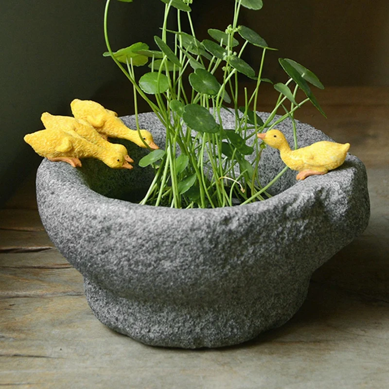 High Quality Flowerpot Bonsai Imitation Stone Mortar Duck Ornaments For Outdoor Decoration
High Quality Flowerpot Bonsai Imitation Stone Mortar Duck Ornaments For Outdoor Decoration