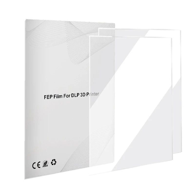 

2 шт. лист пленки FEP 280x200 мм с высоким коэффициентом пропускания, толщина 0,1 мм для УФ DLP 3D-принтеров, Прямая поставка