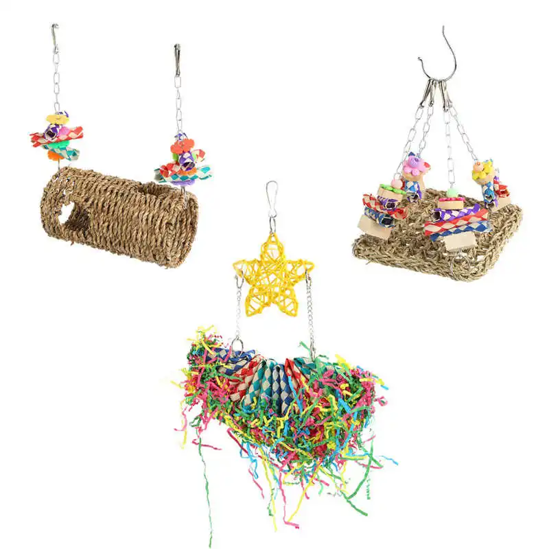 Bird Bamboo Shredding Toys Natural Materials Bird Seagrass Swing Toys Bright Colors Bite Resistant with Natural Scent for
Bird Bamboo Shredding Toys Natural Materials Bird Seagrass Swing Toys Bright Colors Bite Resistant with Natural Scent for
