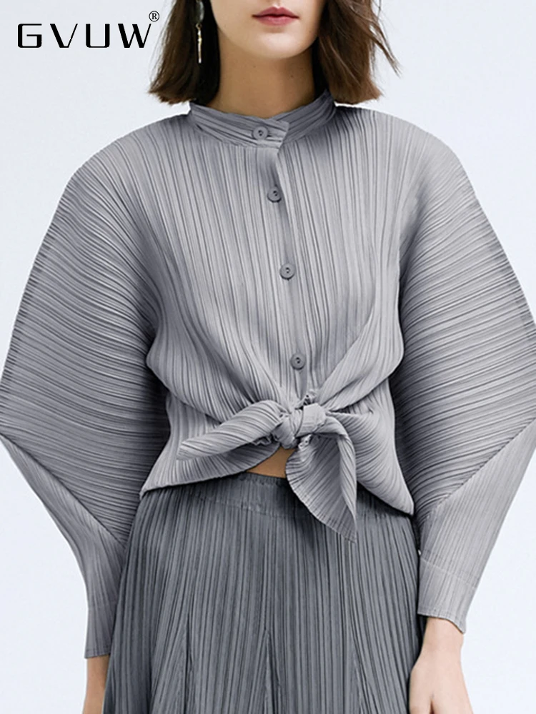 GVUW Pleated Long Batwing Sleeve T-shirts For Women Stand Collar Single Breasted Solidemale Casual Breathable Clothing 17J1176
GVUW Pleated Long Batwing Sleeve T-shirts For Women Stand Collar Single Breasted Solidemale Casual Breathable Clothing 17J1176