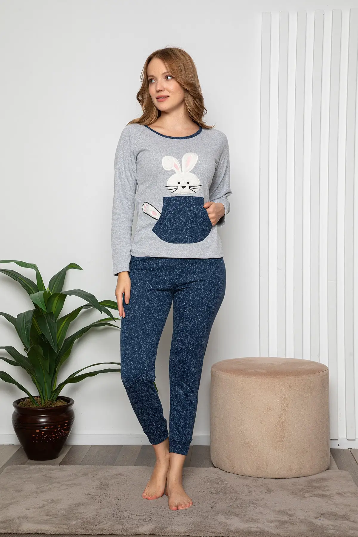 Women's Pajamas Rabbit Patterned Long Sleeve Sleep Lounge Pajamas Nightwear Sleepwear Night Suit Casual Home Clothing
Women's Pajamas Rabbit Patterned Long Sleeve Sleep Lounge Pajamas Nightwear Sleepwear Night Suit Casual Home Clothing