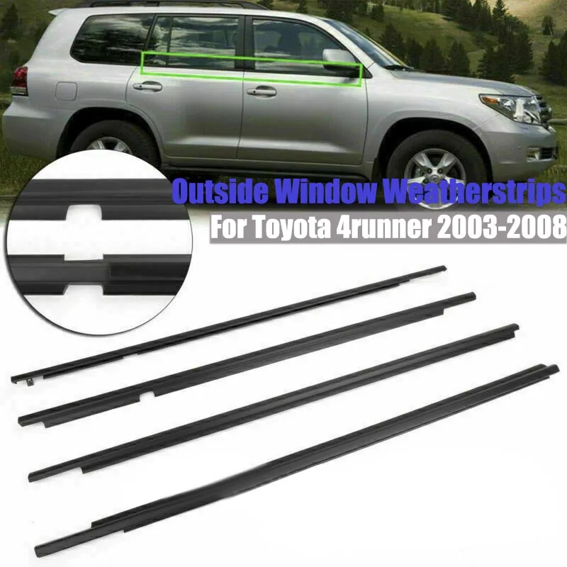 Резиновая прокладка для Toyota 4runner 2003-2008, ремень для двери, Погодная полоса, наружная молдинговая отделка, автомобильные аксессуары
Резиновая прокладка для Toyota 4runner 2003-2008, ремень для двери, Погодная полоса, наружная молдинговая отделка, автомобильные аксессуары