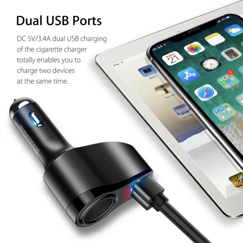 Car Charger Fast Charge One With Two Plugs Car Usb Multi-function Car Charging Head Digital Display Fast Charge
Car Charger Fast Charge One With Two Plugs Car Usb Multi-function Car Charging Head Digital Display Fast Charge