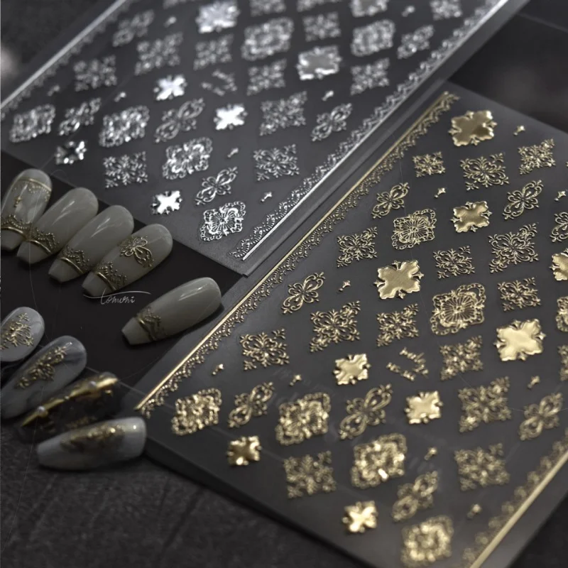 Bronzing Bohemian Manicure Sticker 3D Retro Ethnic Style Totem Lace Adhesive Decals Golden Gel Polish Wraps for Nails Decoration
Bronzing Bohemian Manicure Sticker 3D Retro Ethnic Style Totem Lace Adhesive Decals Golden Gel Polish Wraps for Nails Decoration