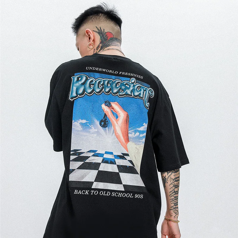 Oversize T-Shirt Men Hip Hop Streetwear Harajuku Chess Letter Print T Shirt Summer Short Sleeve Cotton Loose Plus Size Tshirt
Oversize T-Shirt Men Hip Hop Streetwear Harajuku Chess Letter Print T Shirt Summer Short Sleeve Cotton Loose Plus Size Tshirt