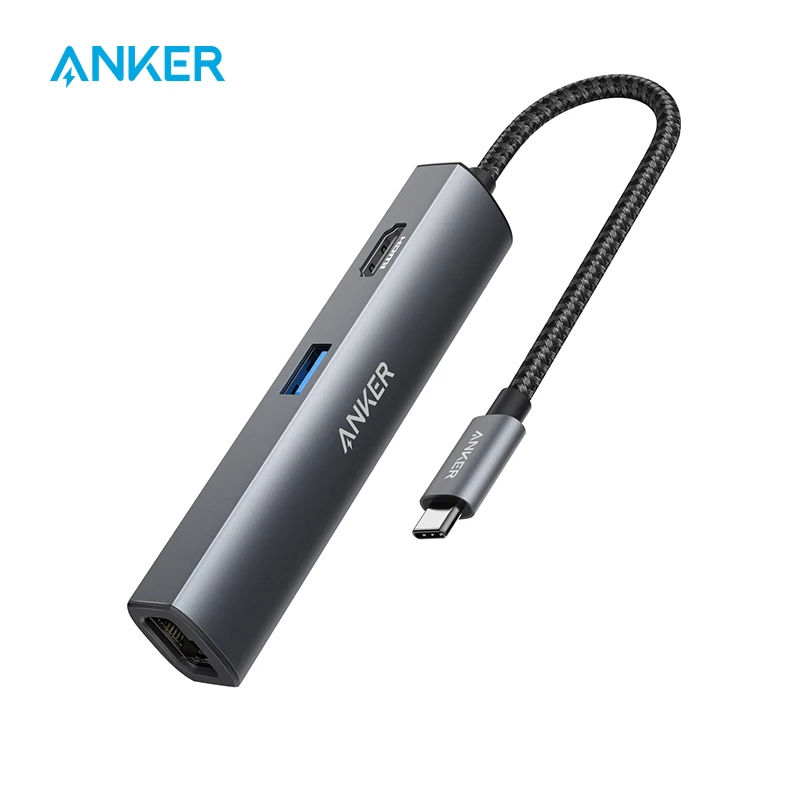 

Anker usb hub Adapter 5-in-1 with 4K USB C to HDMI usb c hub Ethernet Port 3 usb 3.0 Ports for macbook pro pc accessories